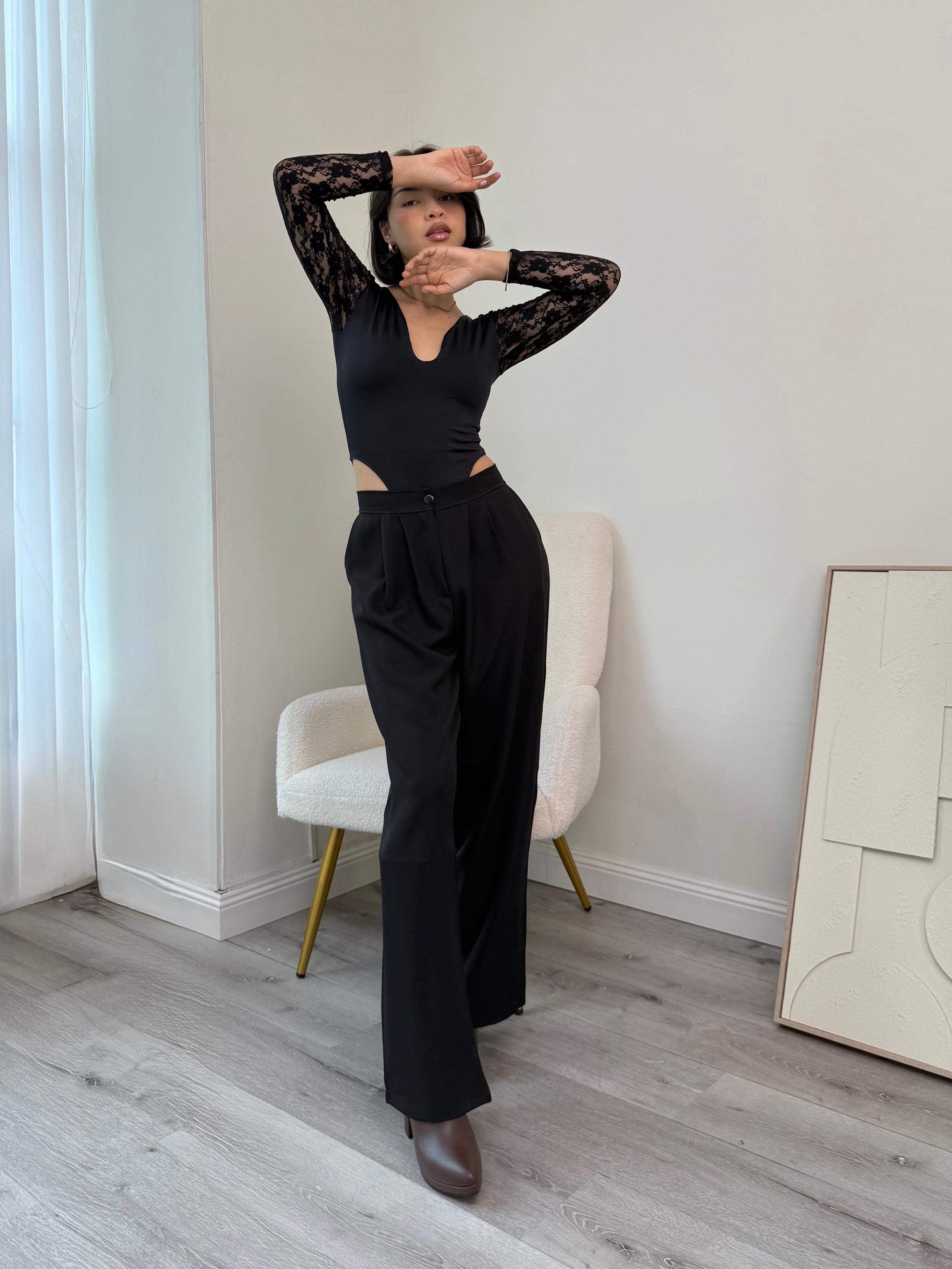 Body Encaje Tiro Alto